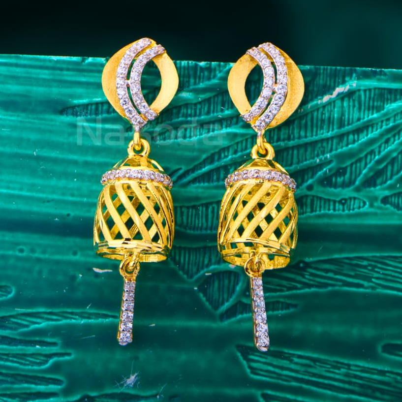 22KT Gold CZ Ladies Designer Jhummar Earrings LJE437