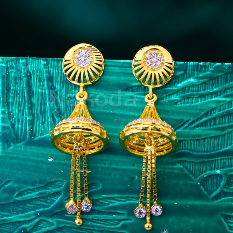 22KT Gold Hallmark Ladies Fancy Jhummar Earrings LJE443