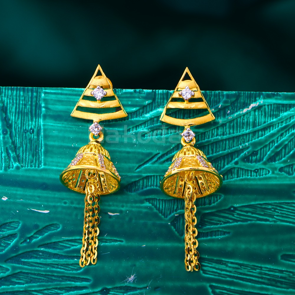 916 Gold Hallmark Classic Women's Jhummar Earring LJE485