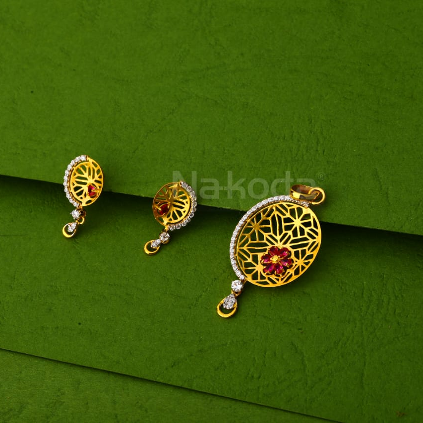 916 Gold Hallmark Exclusive Ladies Pendant Set FPS402