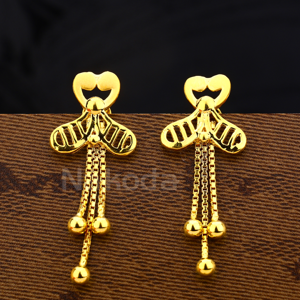 22KT Gold Ladies Stylish Plain Earring LPE347