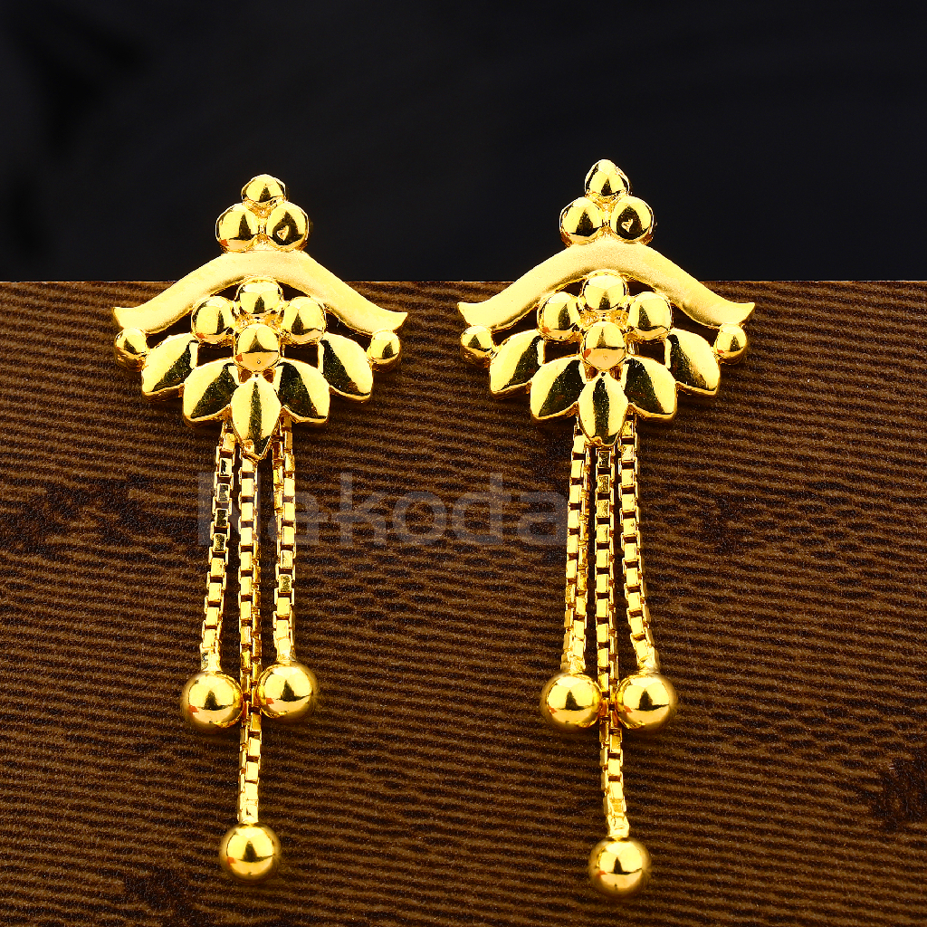 22KT Gold Women's Fancy Plain Earring LPE337