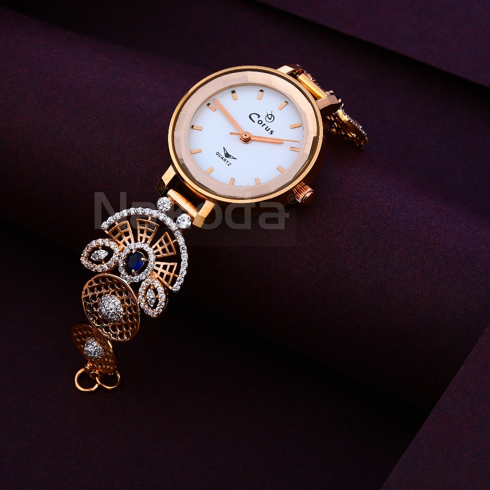 18CT CZ Women's Stylish Hallmark Rose Gold Watch RLW377