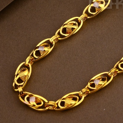 22KT Gold Hallmark Exclusive Mens Hollow Chain MHC49 - Image 2