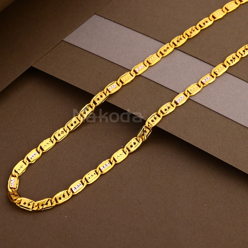 22kt gold stylish mens hollow chain mhc47