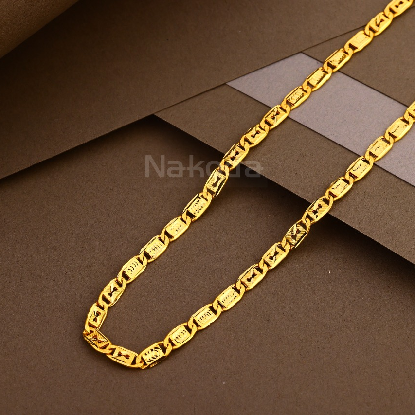 22kt gold delicate mens hollow chain mhc42