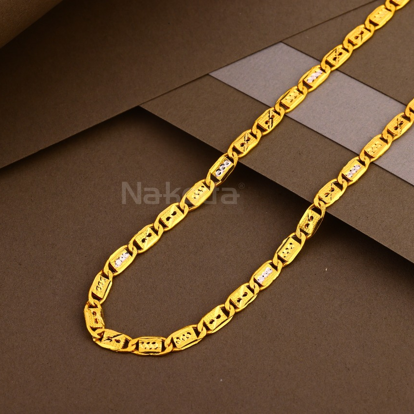 916 Gold CZ Hallmark Stylish Mens Hollow Chain MHC39