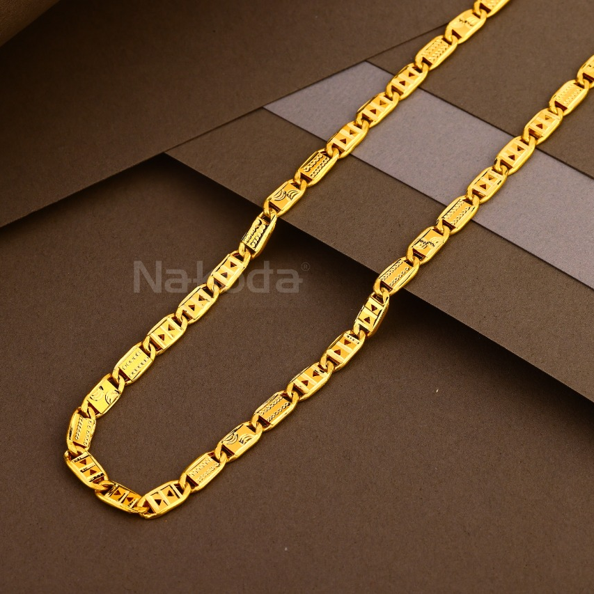 916 Gold CZ Hallmark Designer Mens Hollow Chain MHC35