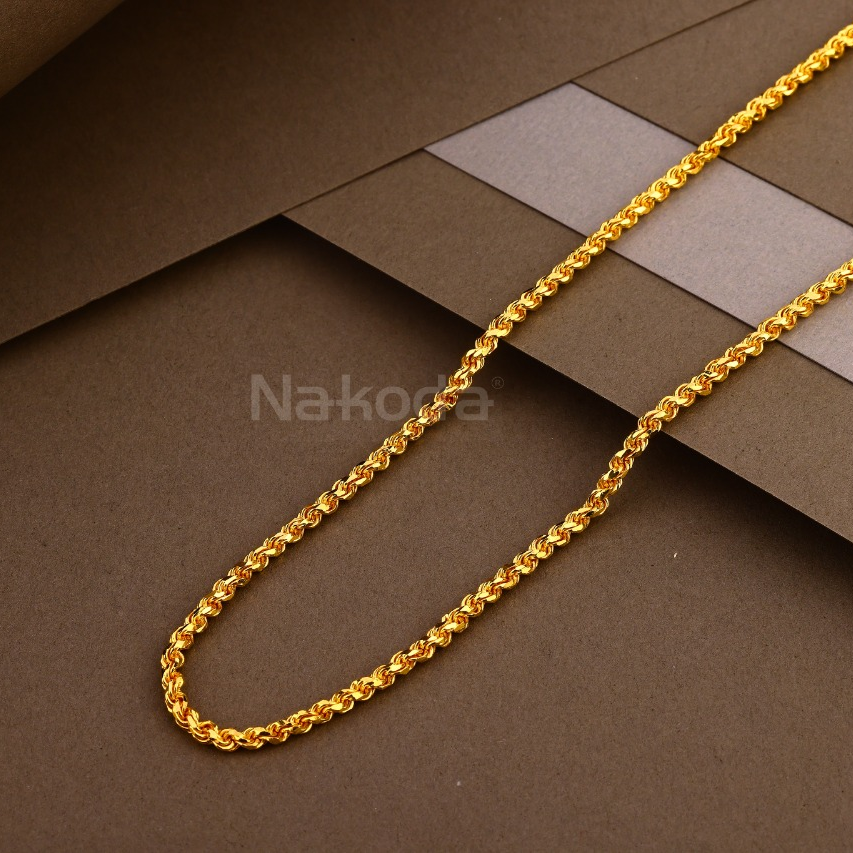 916 Gold CZ Hallmark Delicate Mens Hollow Chain MHC34