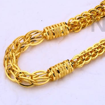 916 Gold CZ Classic Mens Choco Chain MCH674 - Image 2