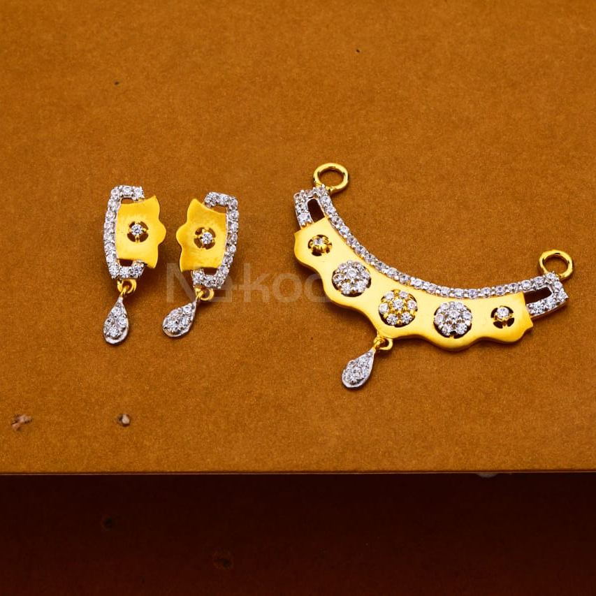 22KT CZ Ladies Classic Mangalsutra Pendant Set MP467