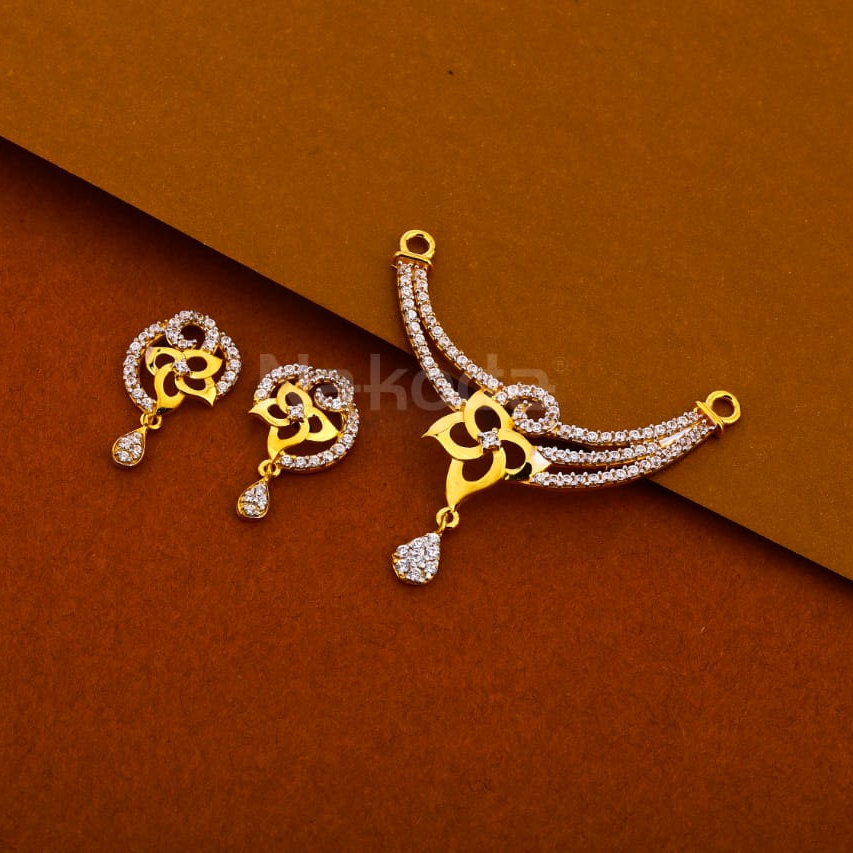 916 CZ Ladies Fancy Mangalsutra Pendant Set MP414