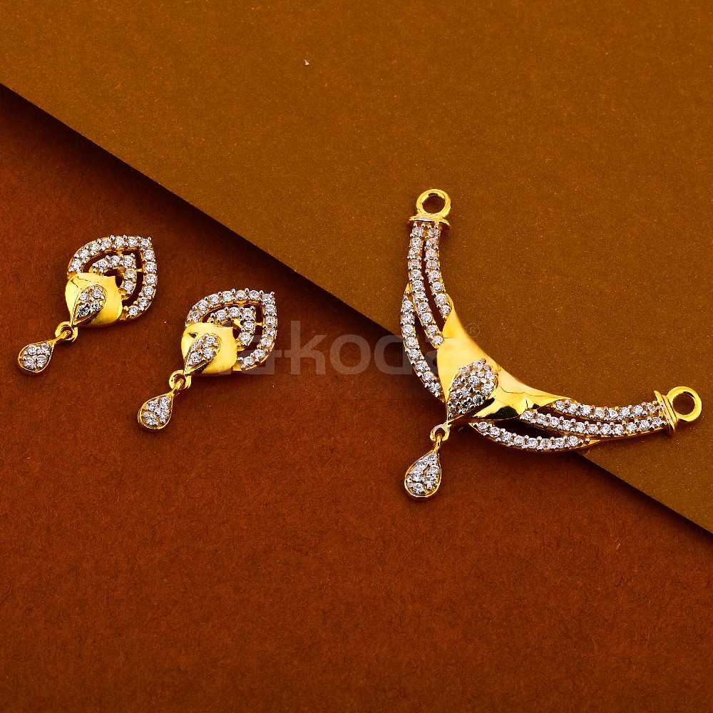 22CT Gold Women's Fancy Hallmark Mangalsutra Pendant Set MP435