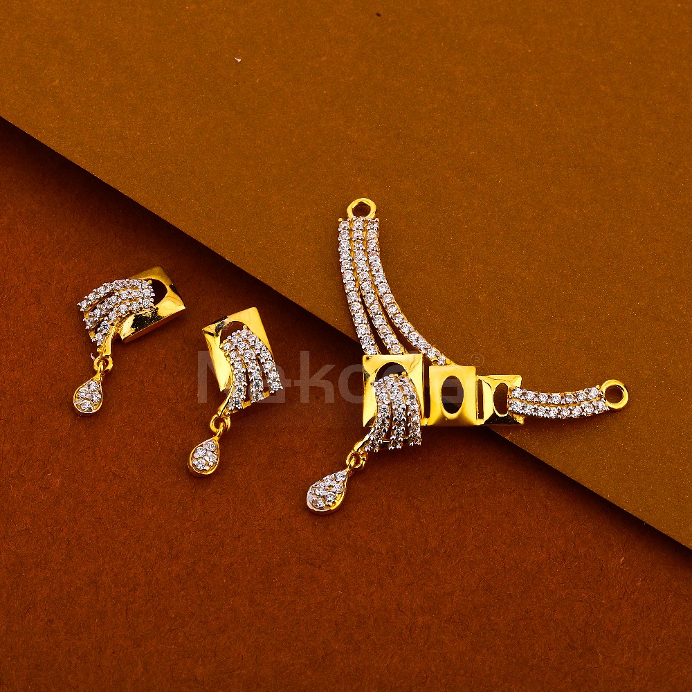 22CT Gold Stylish Ladies Mangalsutra Pendant Set MP430