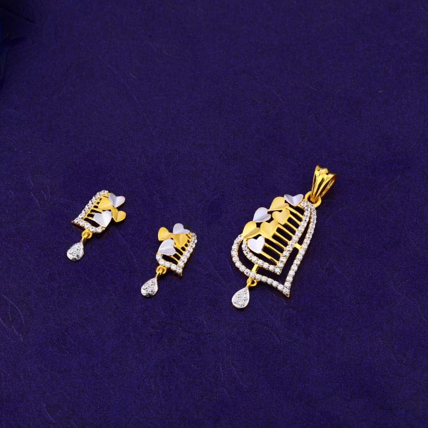 916 Gold Delicate Ladies Fancy Pendant Set FPS362