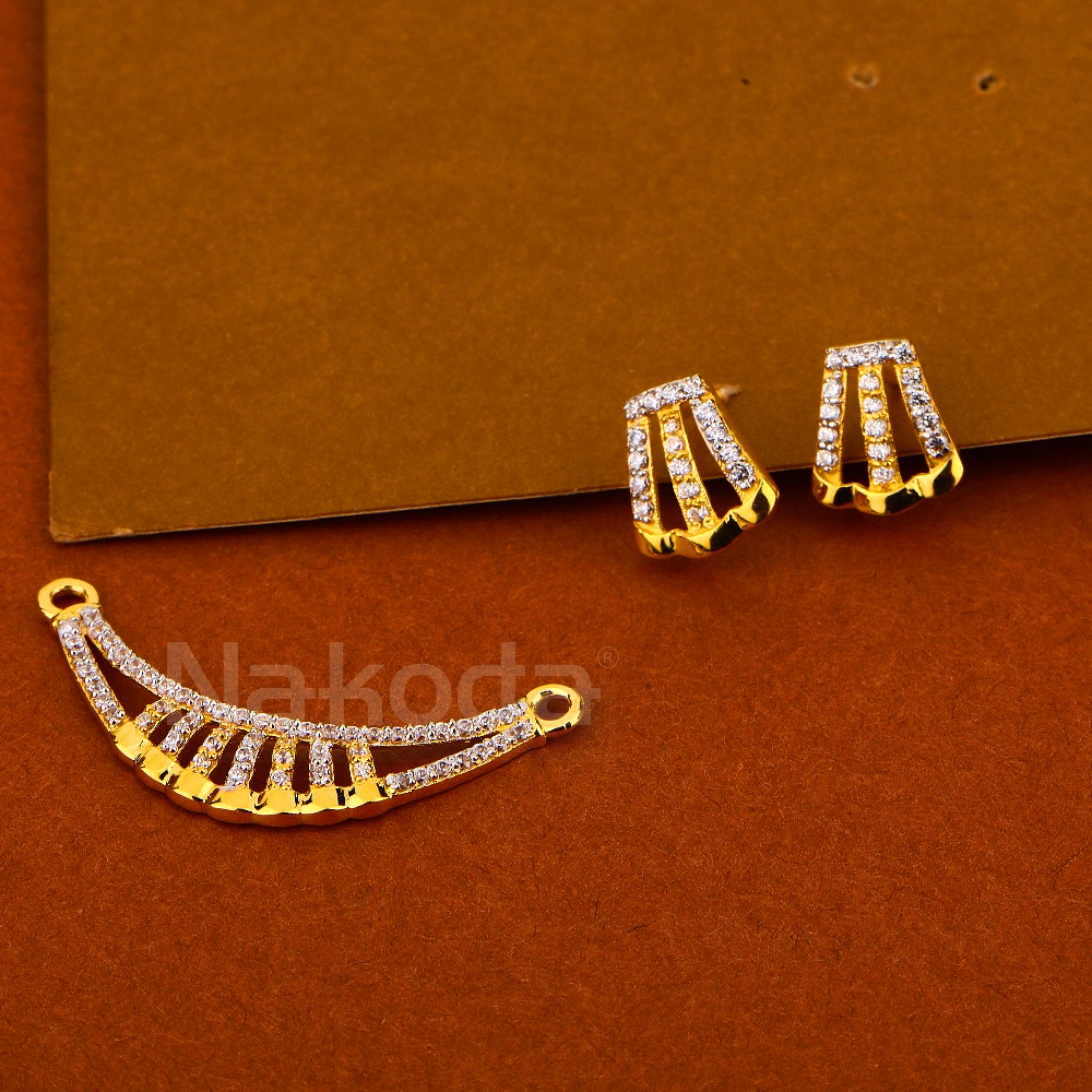 22KT Gold Ladies Delicate Mangalsutra Pendant Set MP511