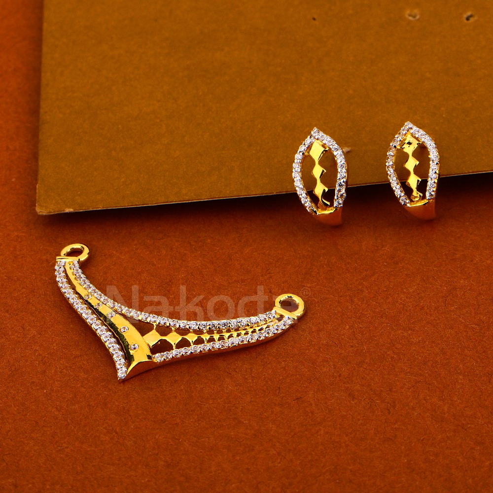 22KT Gold Ladies Designer  Mangalsutra Pendant Set MP510