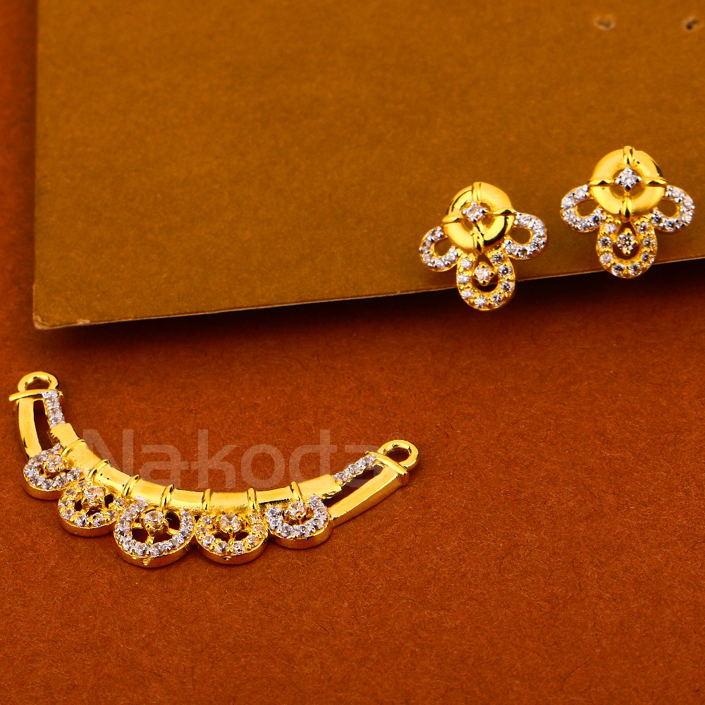 916 Gold Ladies Mangalsuta Gorgeous Pendant Set MP498