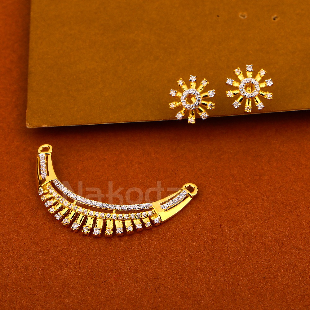 916 Gold Ladies Mangalsuta Designer Pendant Set MP494