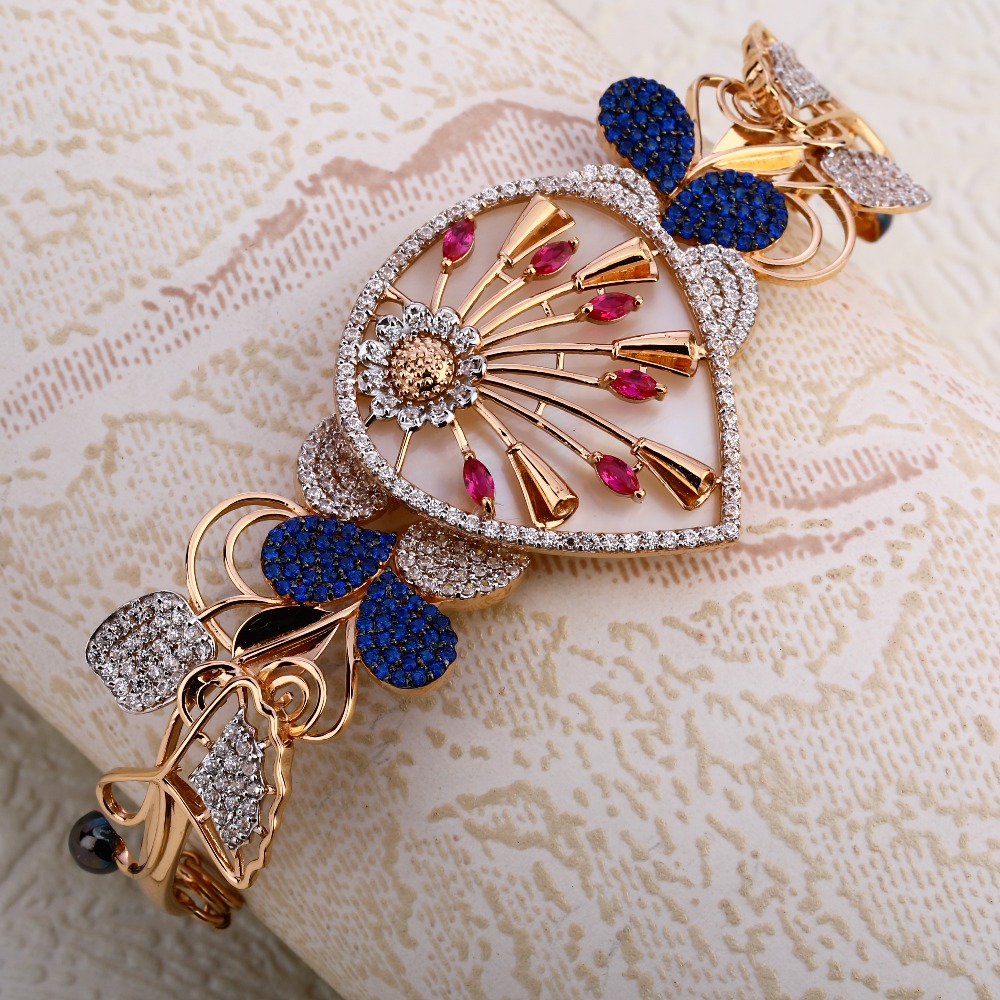 750 Rose Gold Women's hallmark Kada Bracelet RLKB337