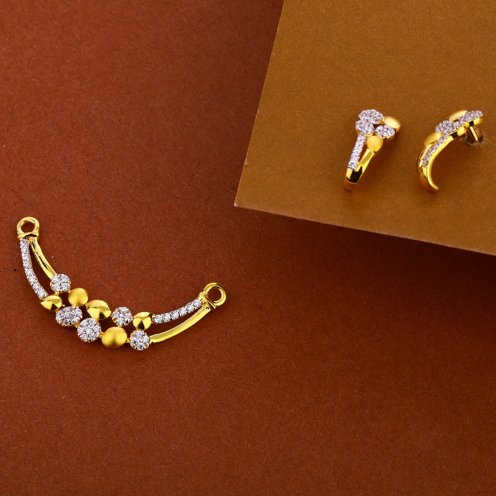 22CT Gold Hallmark Women's delicate  Mangalsutra Pendant Set MP368