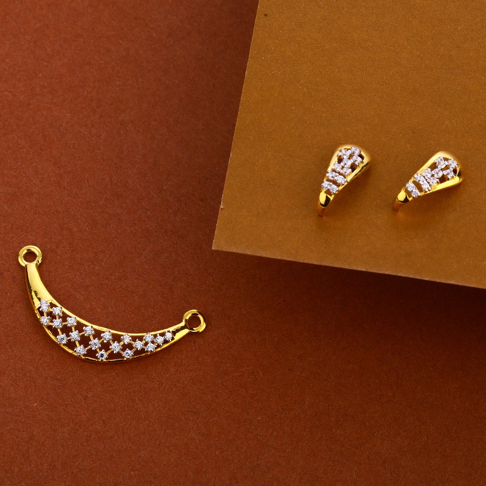 22CT Gold Ladies CZ Exclusive Mangalsutra Pendant Set MP361
