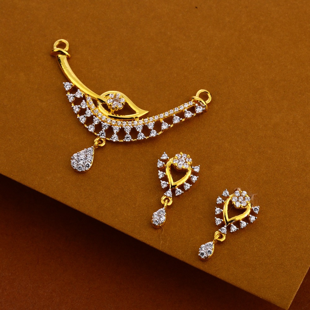 22KT Gold Ladies fancy CZ Mangalsutra Pendant MP346