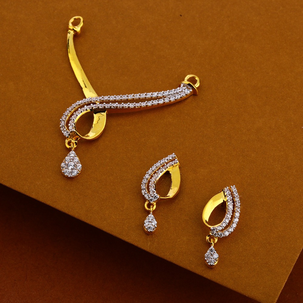 22KT Gold Ladies Exclusive CZ Mangalsutra Pendant MP345