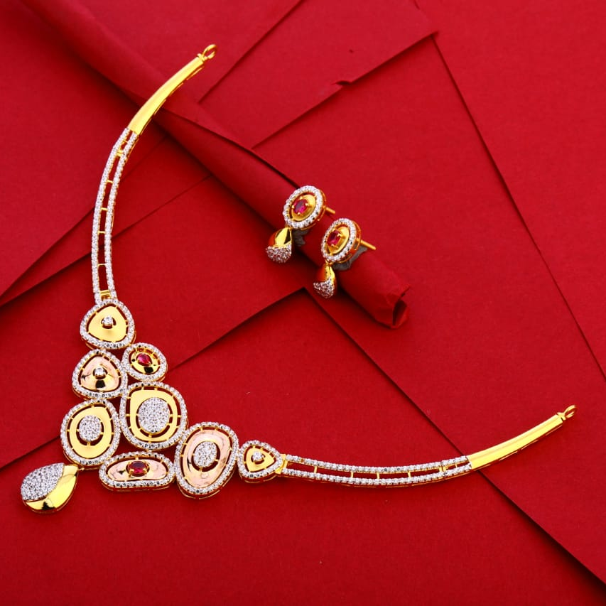 916 Gold Hallmark Delicate Ladies Necklace Set LN287
