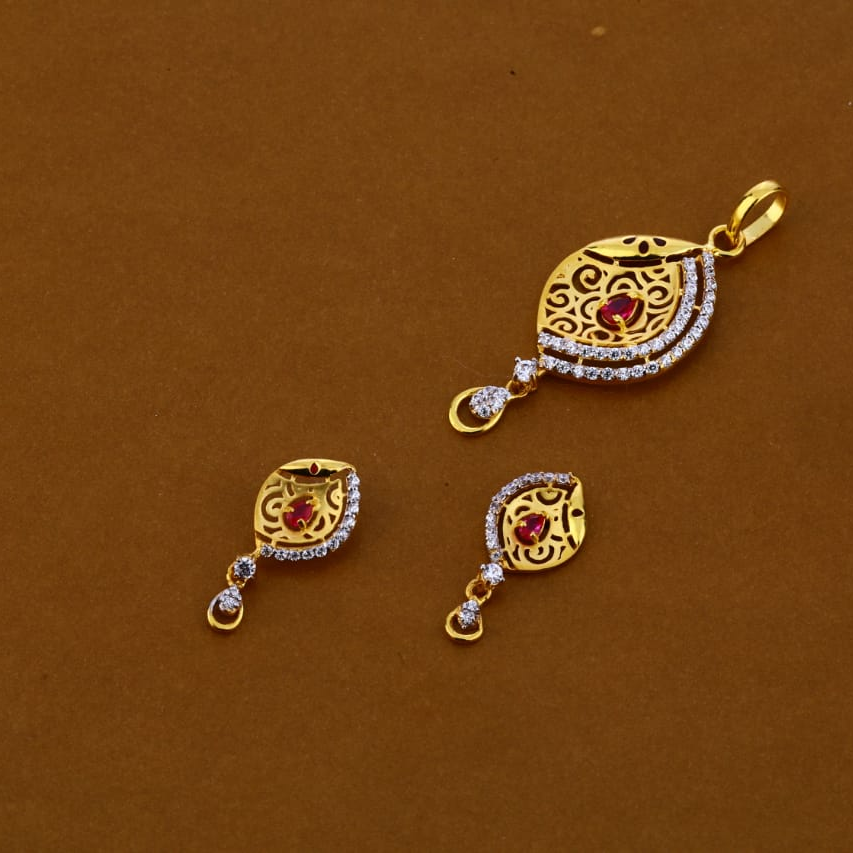 916 Gold Delicate Ladies Pendant Set FPS237