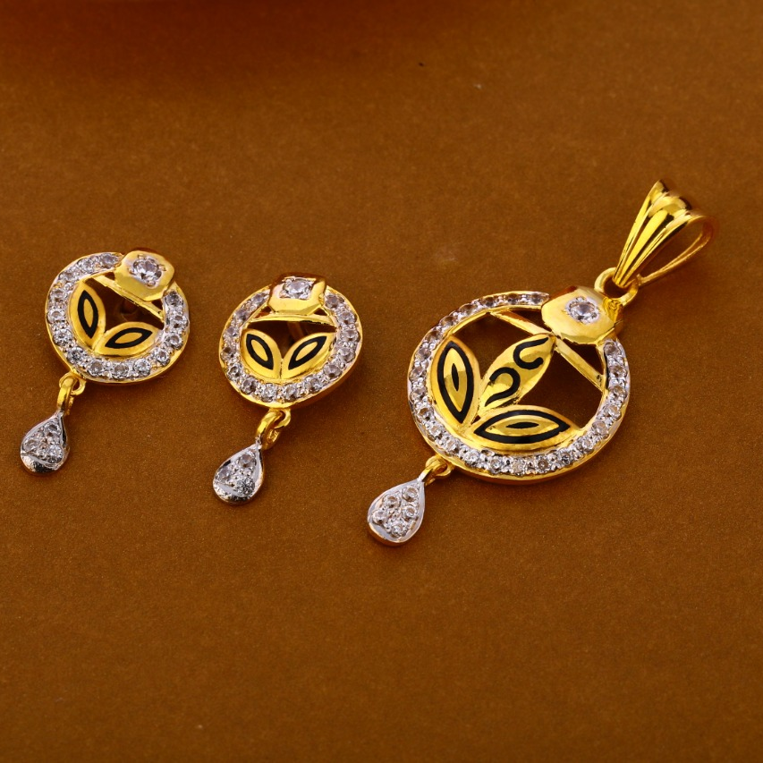 22CT Gold Delicate Ladies Pendant Set FPS298