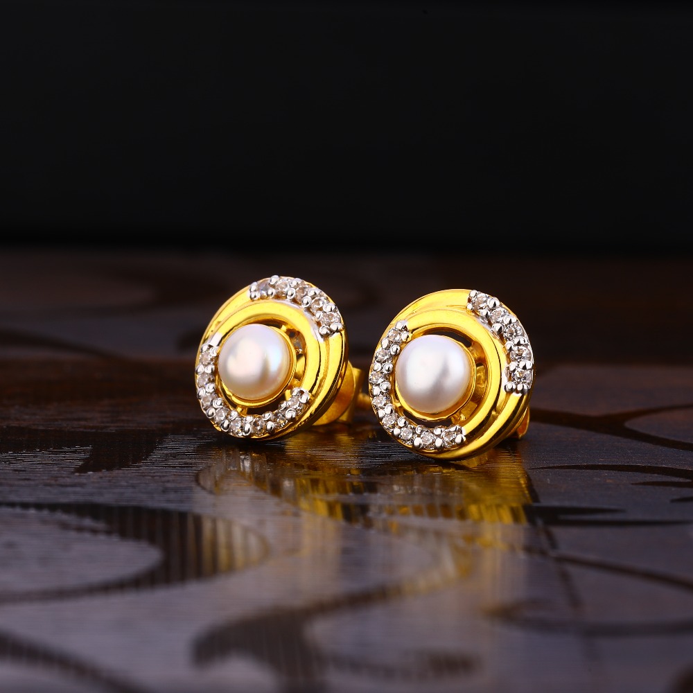22CT Gold Ladies Gorgeous Solitaire Earring LSE239