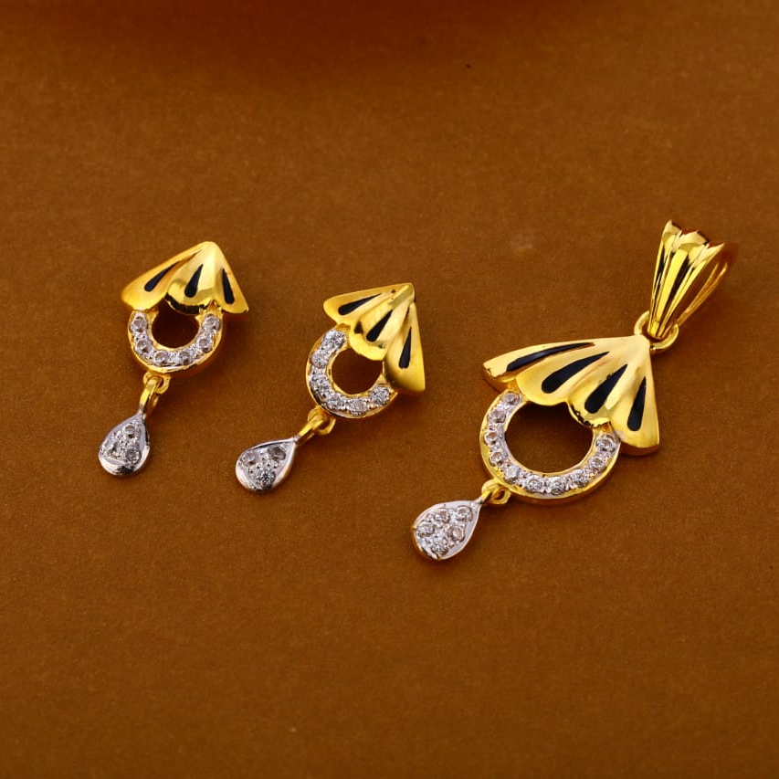 22KT Gold Hallmark Exclusive Ladies Pendant Set FPS281
