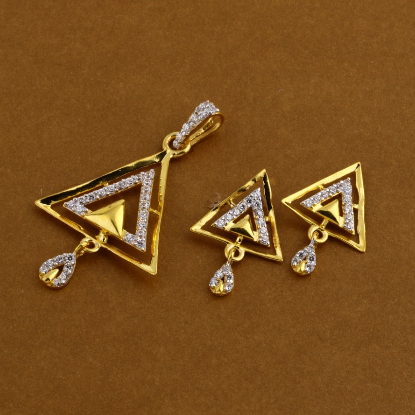 916 Gold Designer Ladies Pendant Set FPS324