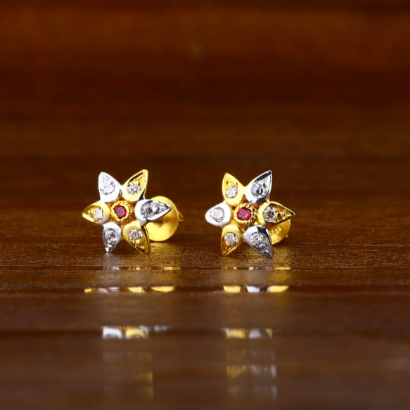22CT Gold Hallmark Stylish Ladies Tops Earrings LTE262