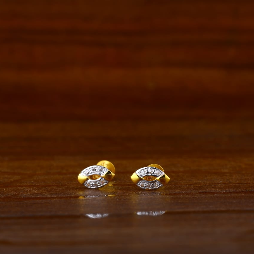 22KT Gold CZ Delicate Ladies Tops Earrings LTE238
