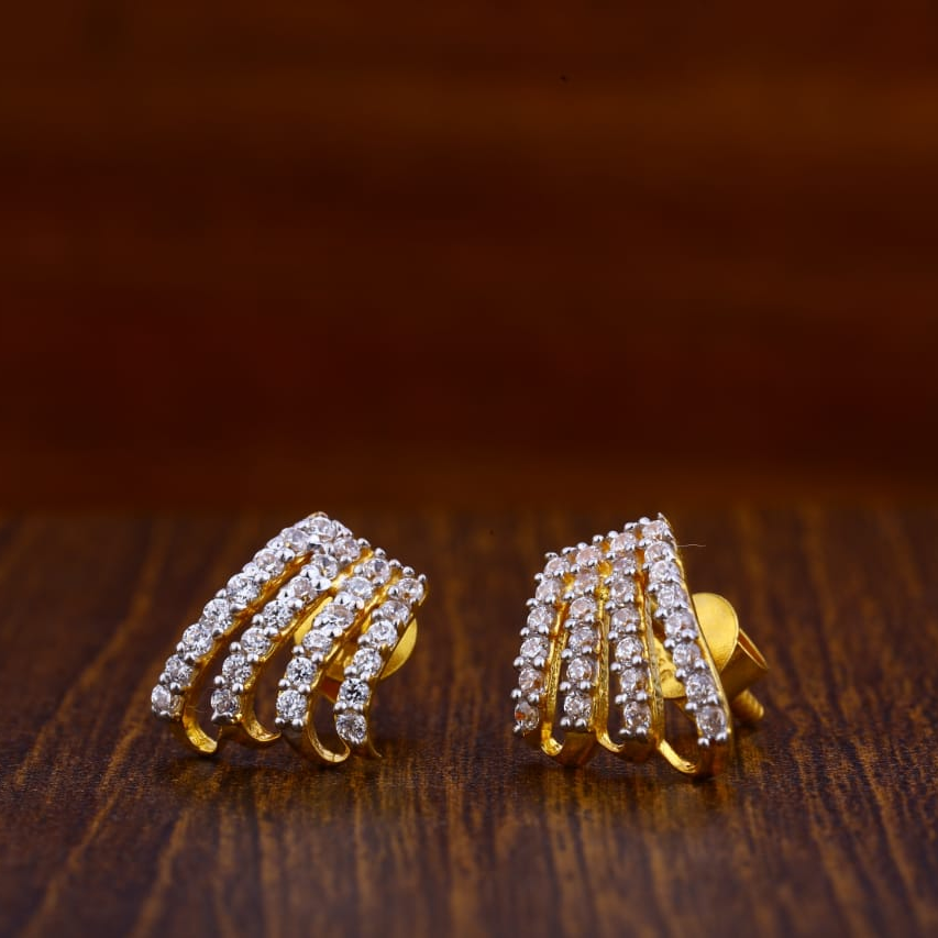 916 Gold CZ Exclusive Ladies Tops Earrings LTE28