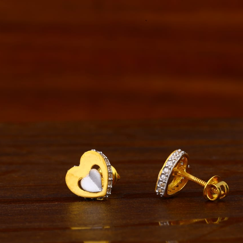 916 Gold Hallmark Fancy Ladies Tops Earrings LTE315