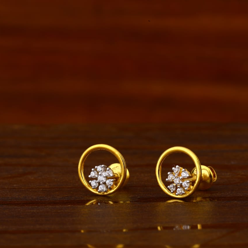 916 Gold Hallmark Designer Ladies Tops Earrings LTE318