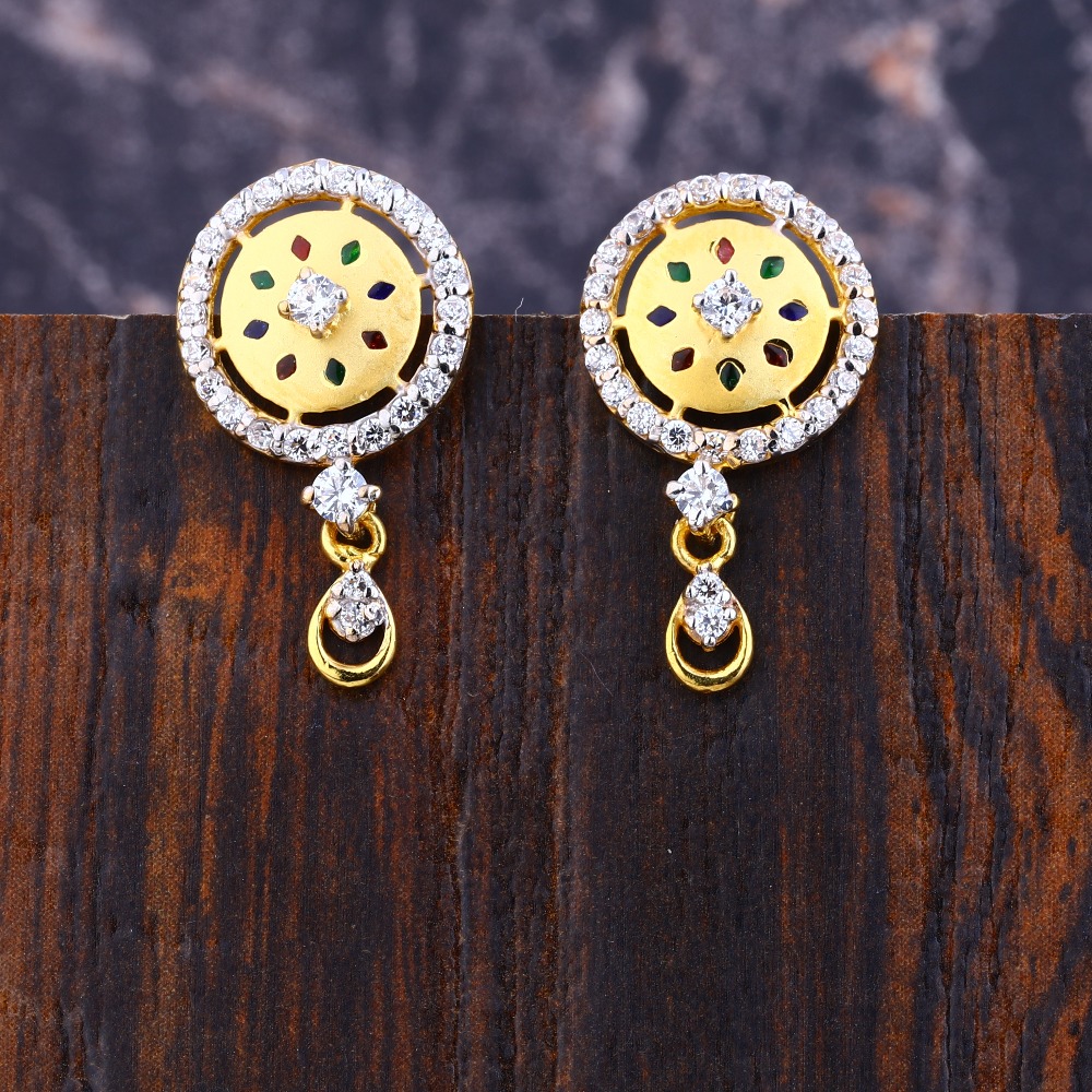 916 Gold CZ  Women's Gorgeous Hallmark Earring LFE378