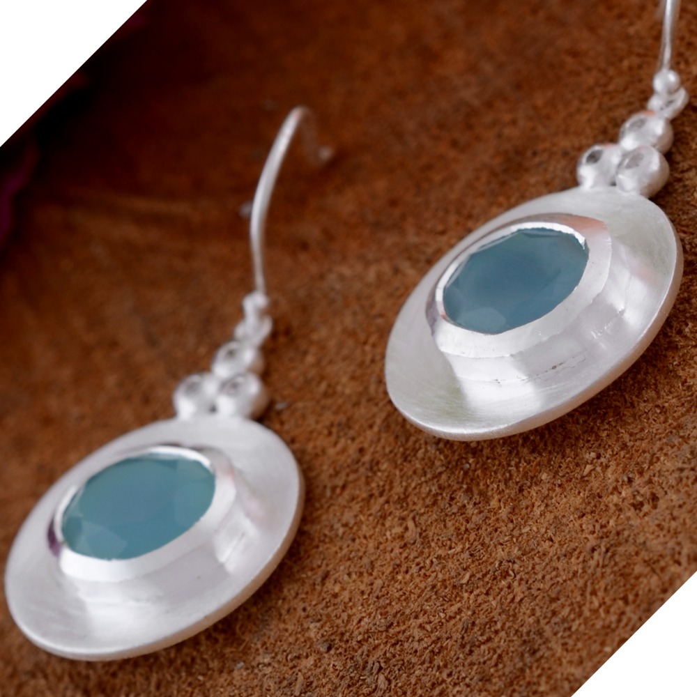 925 Silver Oval Shape Earrings