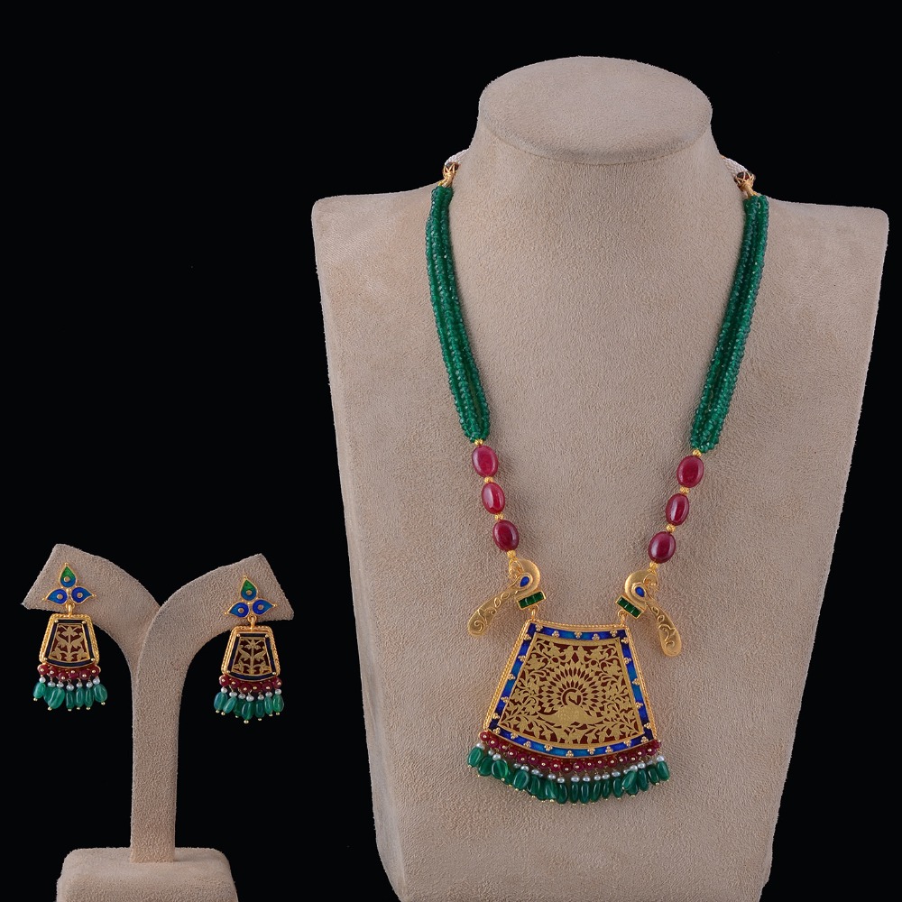 Sterling Silver 925 Yellow Fusion Necklace Set