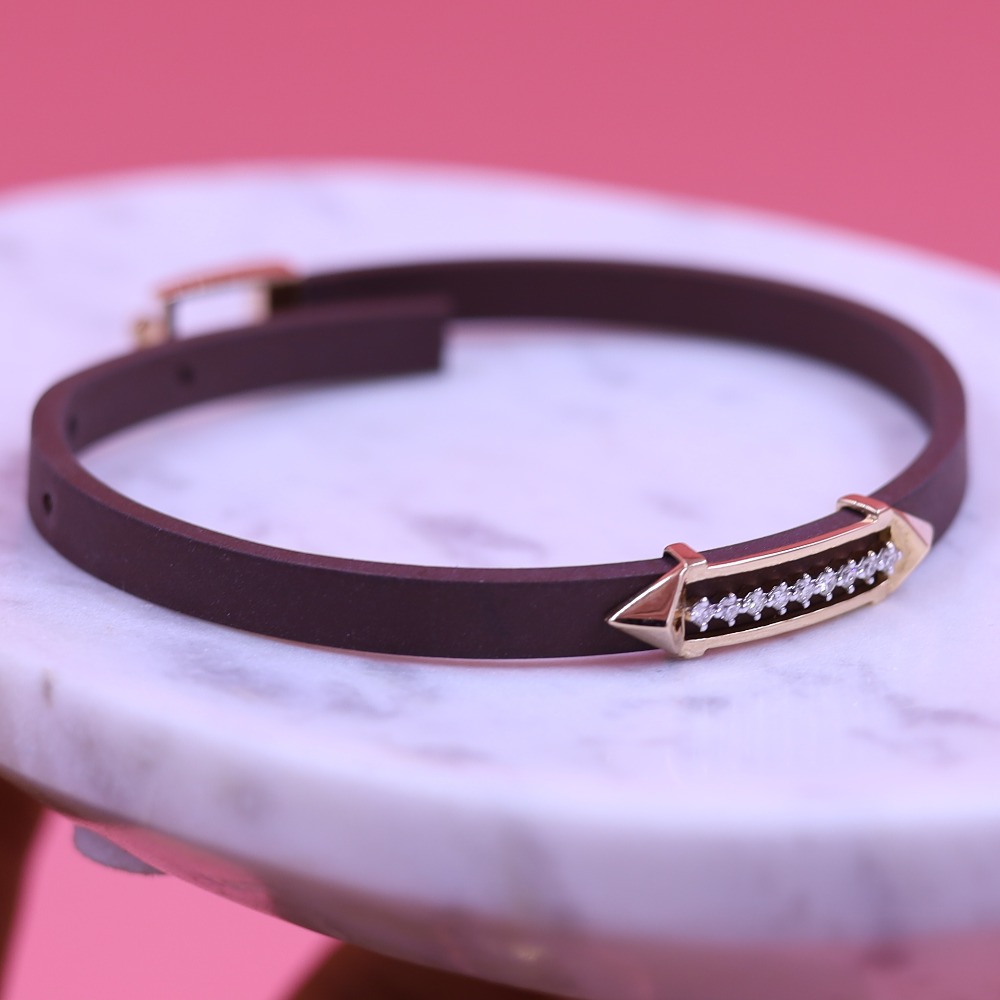 stunning diamond Leather bracelet