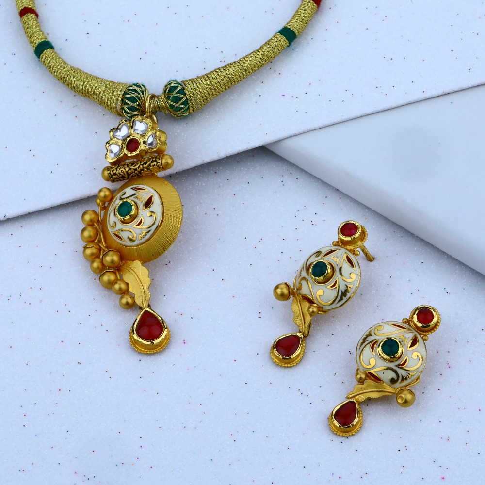 916 gold simple design Necklace Set