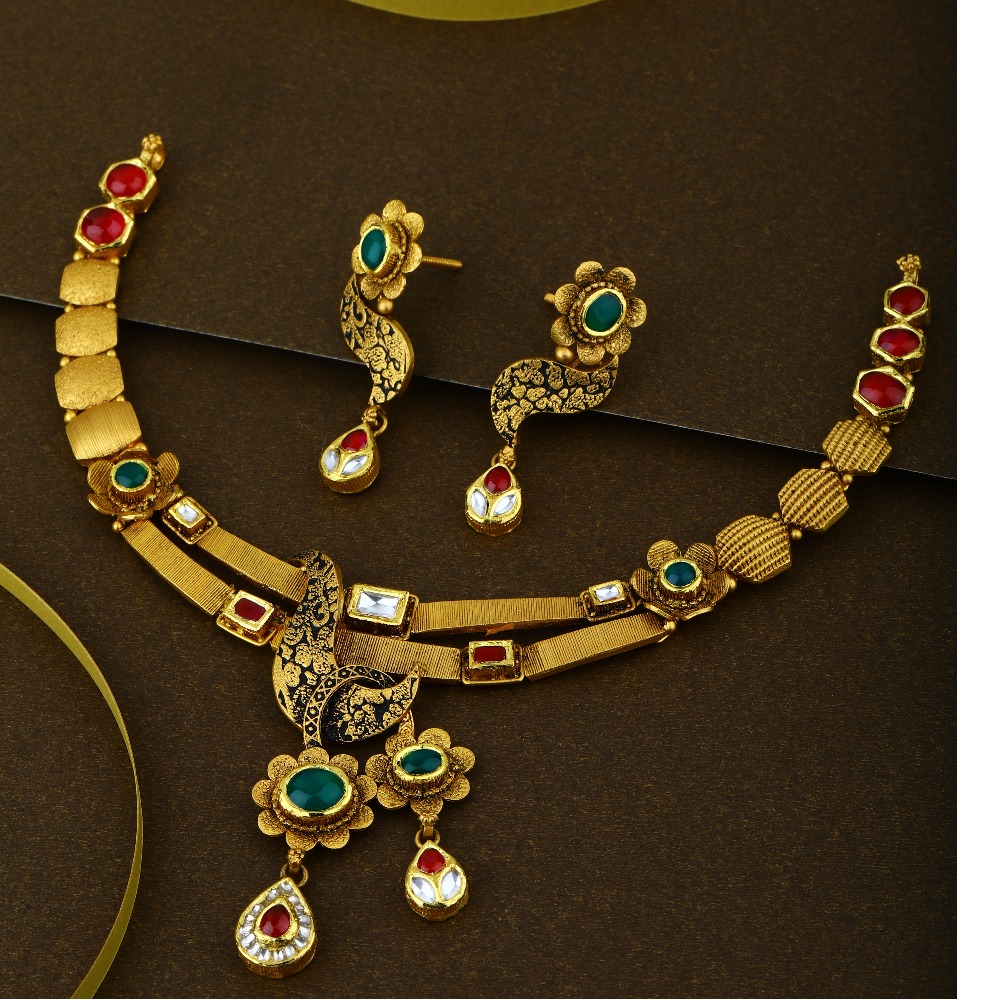 916 CZ Hallmark Gold Prettiest Necklace Set