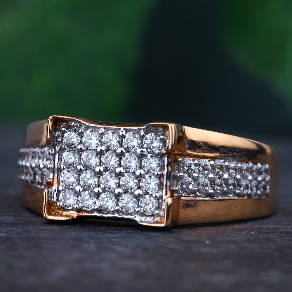 18KT Rose Gold CZ Diamonds Rings RHJ-897