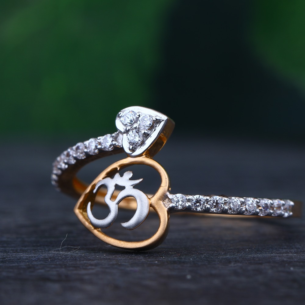 18K Rose Gold Om Design Rings RHJ-69