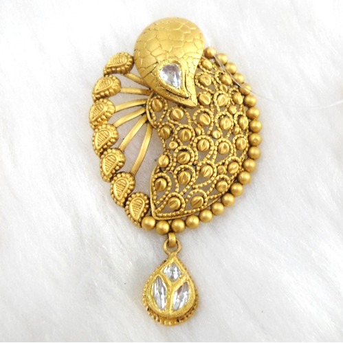 916 Gold Antique Mango Design Pendant Set RHJ-5717 - Image 2