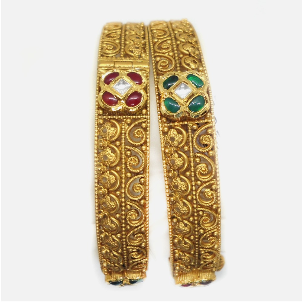 916 Gold Designer Jadtar Bangles RHJ-6017