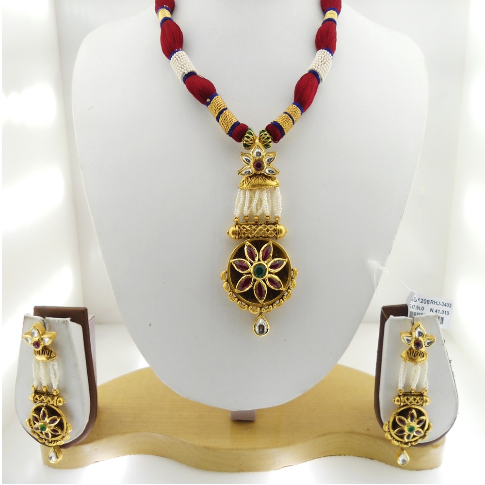916 Gold Antique Bridal Necklace Set RHJ-3403